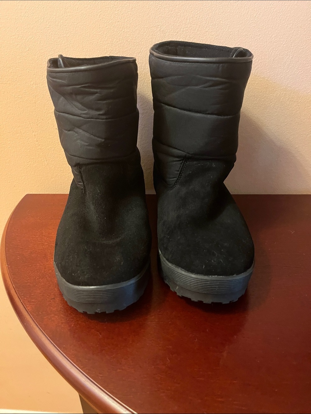 Women's Black Insulated Mid-Calf Winter Boots by Lands End